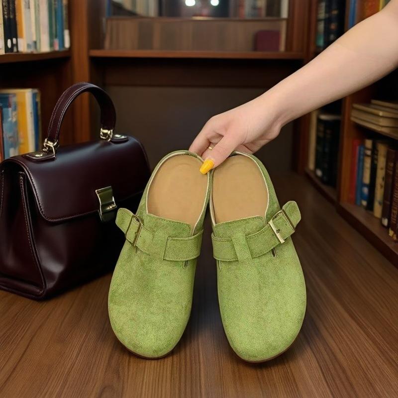 Retro Mori Birkenstocks Women's Spring New Thick-soled Inner Height-increasing Bag Head Half-drag Short Leboken Sandals