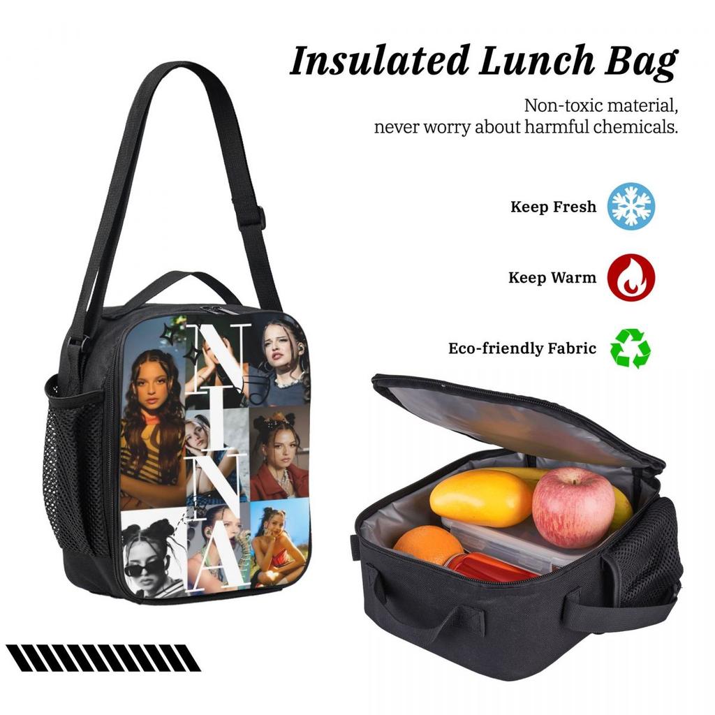 3Pcs Nina Chuba Singer Accessories Backpack Set for Kids Pencil Boxes Bookbag Sets with Lunch Box For School Students Daypack