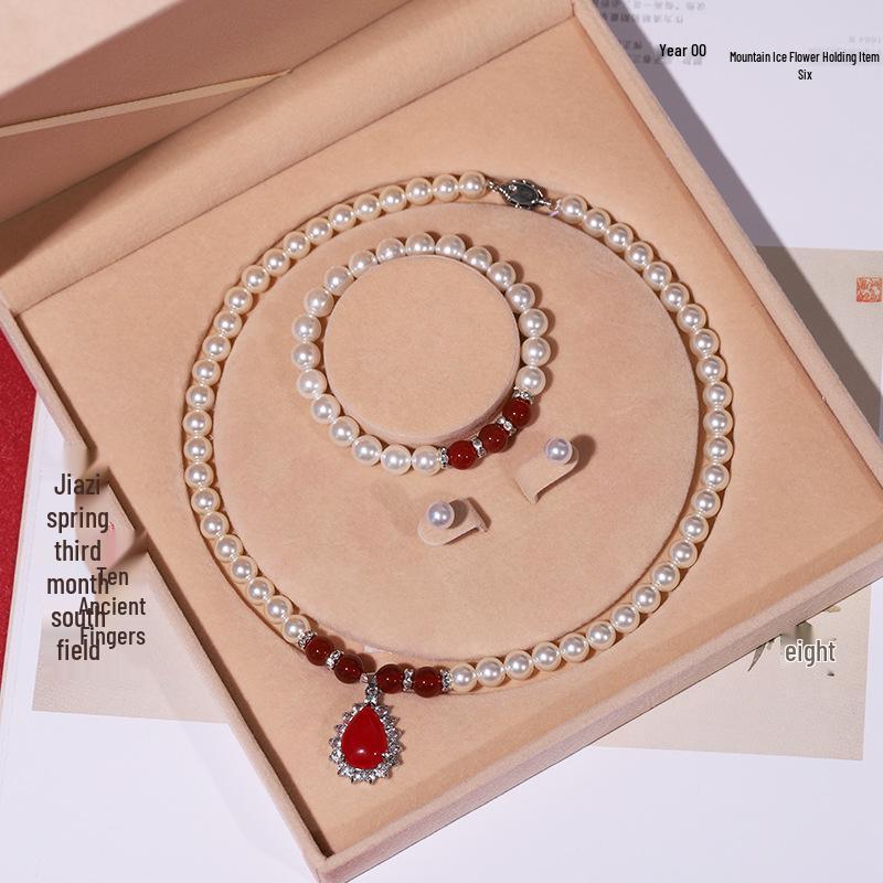 Elegante Collana di Perle di Conchiglia Profonda - Perfetto Regalo per la Festa della Mamma
