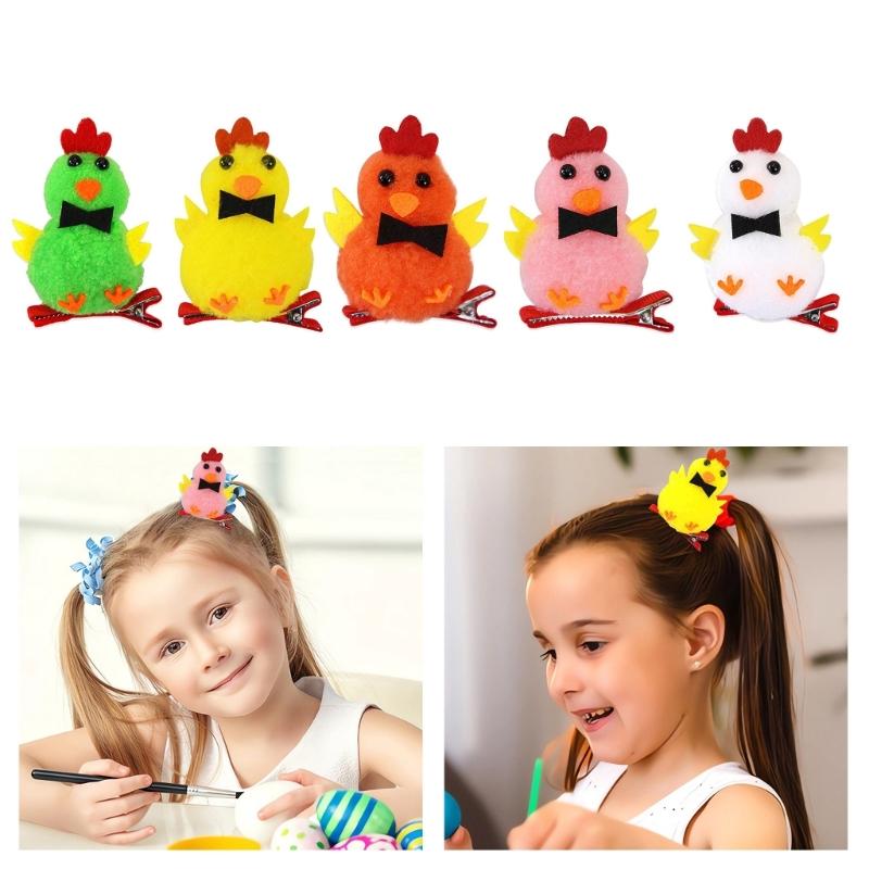 Modern Easter Themed Hair Clip with A Cheerful Chick Everyday Wear Hairpin Adds Fun To Family Celebrations