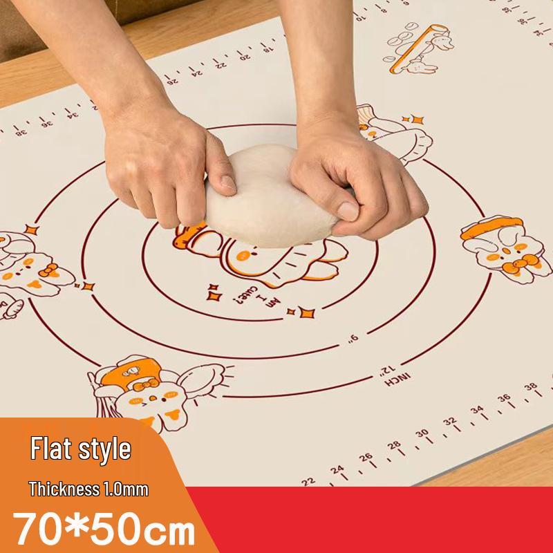 Non-Slip Food-Grade Silicone Kneading Mat and Rolling Pin Mat for Baking and Dining