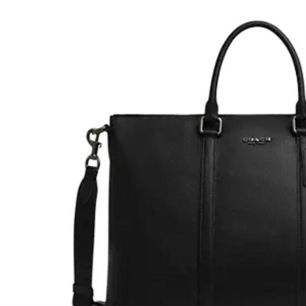 Coach 42 Logo Zip Closure Pebble Leather Briefcase Large Men Briefcase Black CY769-QBBK