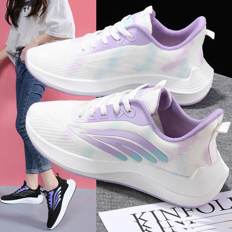 [Tootja] Naiste lendavad kootud kingad Naiste võrkkingad Hingavad ja mugavad naiste kingad Trendikad vabaaja naiste kingad