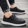 Large size cloth shoes men's 2025 spring light loafers canvas casual shoes trendy board shoes overalls lazy one pedal