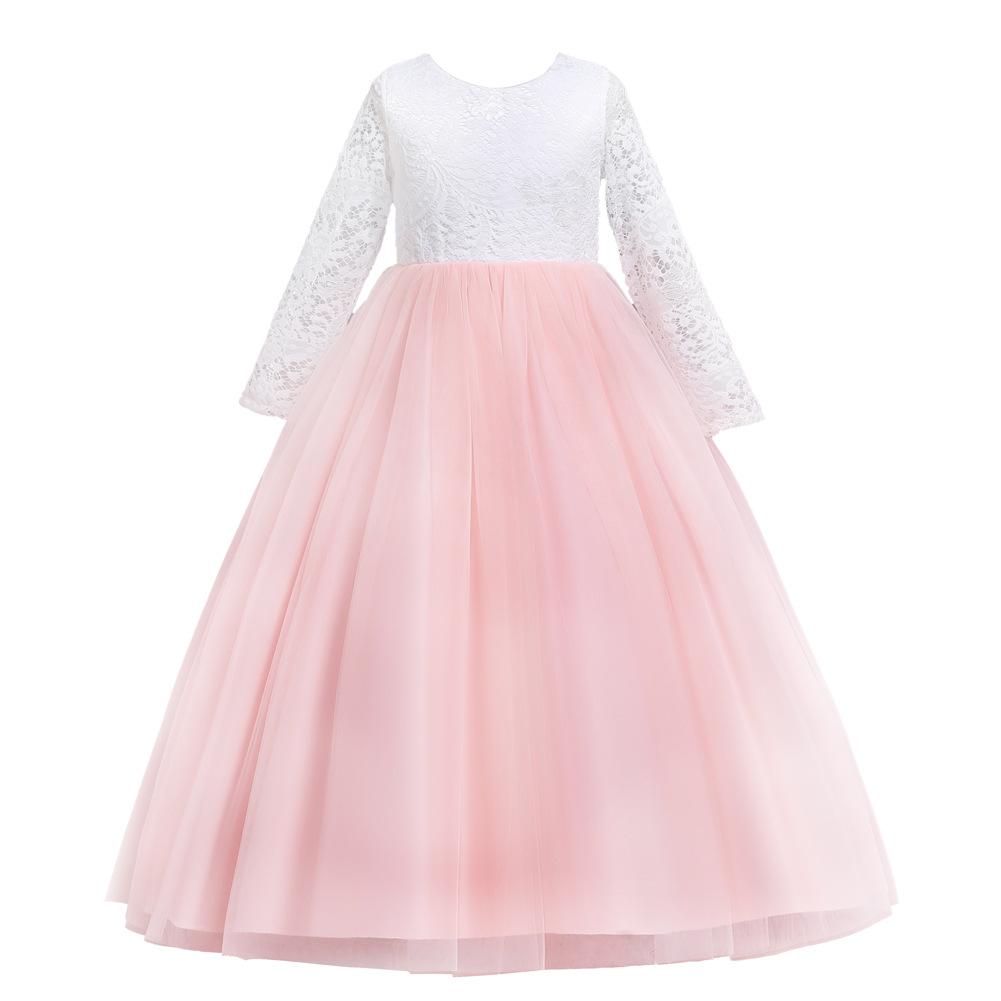 

Свадебное платье для девочек-цветочниц, кружевное тюлевое платье для детей, детская одежда, платья для вечеринок и банкетов 160cm розовый