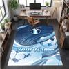 Tappeto in Velluto di Cristallo Stampa Lazio FC Testo Nome Personalizzato Tappetino Decorazione per la Casa