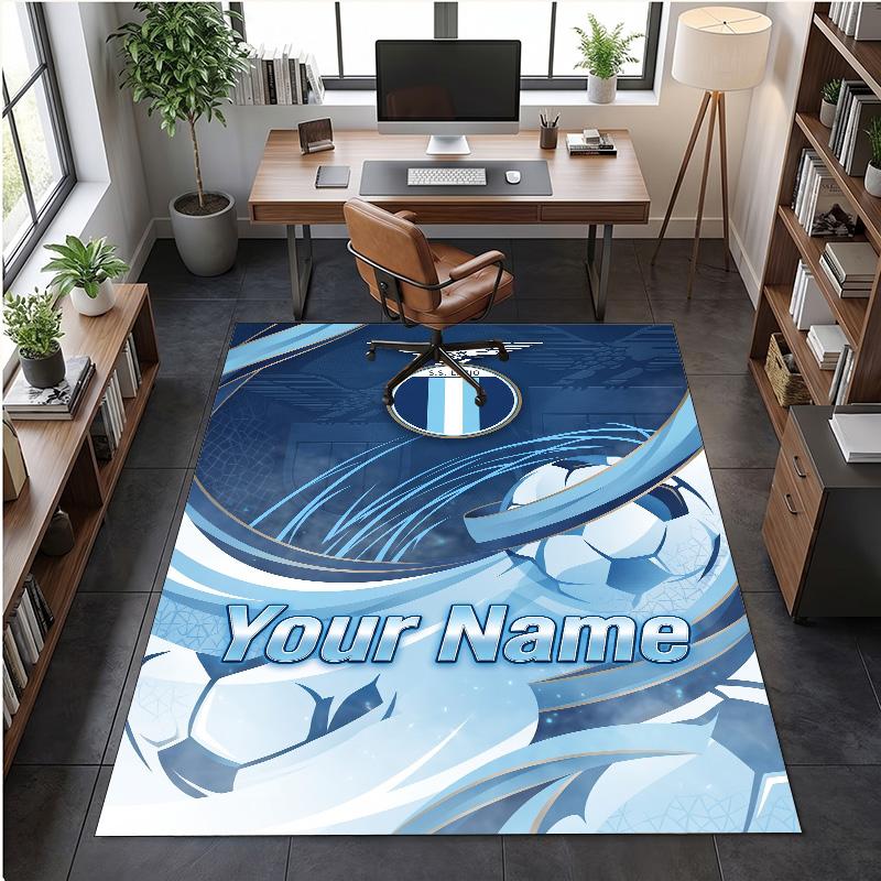 Tappeto in Velluto di Cristallo Stampa Lazio FC Testo Nome Personalizzato Tappetino Decorazione per la Casa