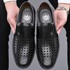 Móda z hovězí kůže Pánské Boty pro volný čas Vyhloubené letní sandály Prodyšná Černá Business Formální boty Nazouvací mokasíny Boty pro muže