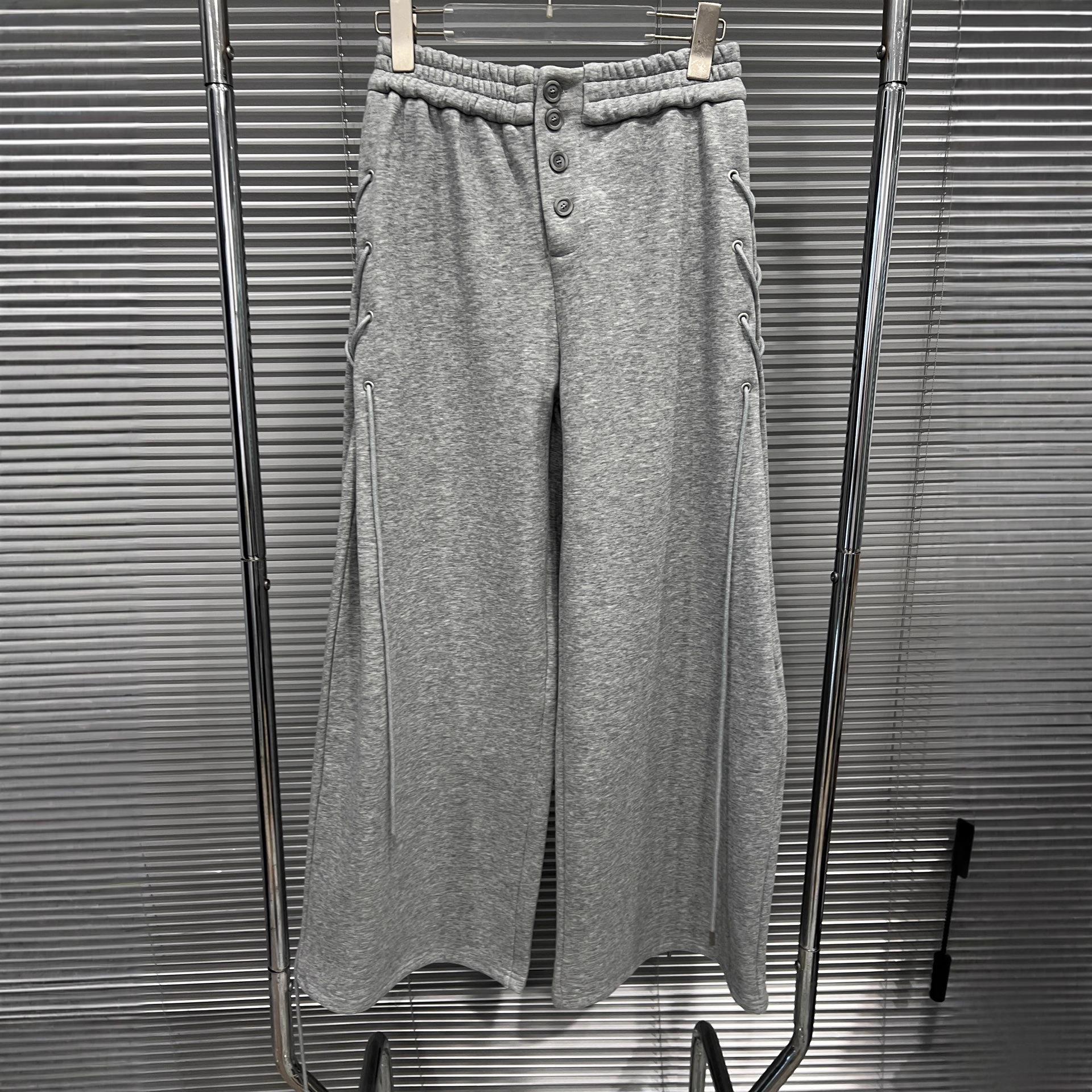 2025 Autumn/Winter Women s Stylish Velvet Strappy Loose Casual Sweatpants Small серый