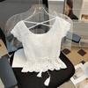 Crochet Knit Crochet Knit Top Tassel Hem Beach Cover Up Fashion Hollow Out Blouse  Vacation