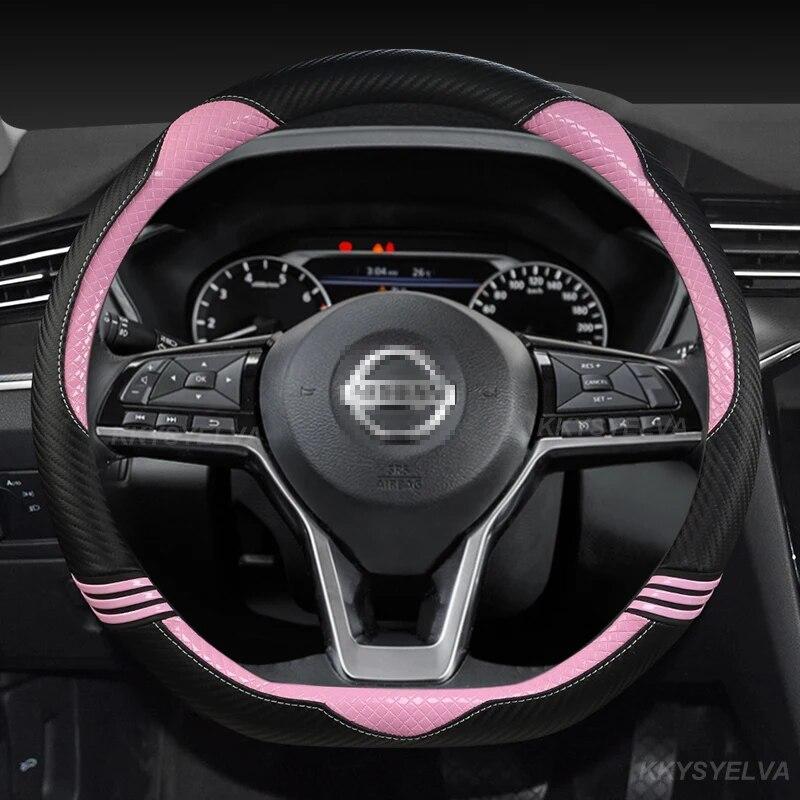D Shape Car Steering Wheel Cover For Nissan Rogue X-trail Kicks Rogue Sport Hybrid 2017 - 2022 Qashqai  - 2022 Sentra 2022