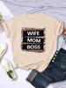 Street Woman TShirts Wife Mom Boss Letter Leopard Prints Tees Soft Breathable ONeck Short Sleeve Summer Casual Female Clothes