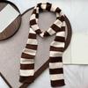 Handmade Knitted Striped Scarf for Female Girl Y2K Long Neck Scarf Spring Autumn Narrow Thin Scarf Harajuku Neck Wear