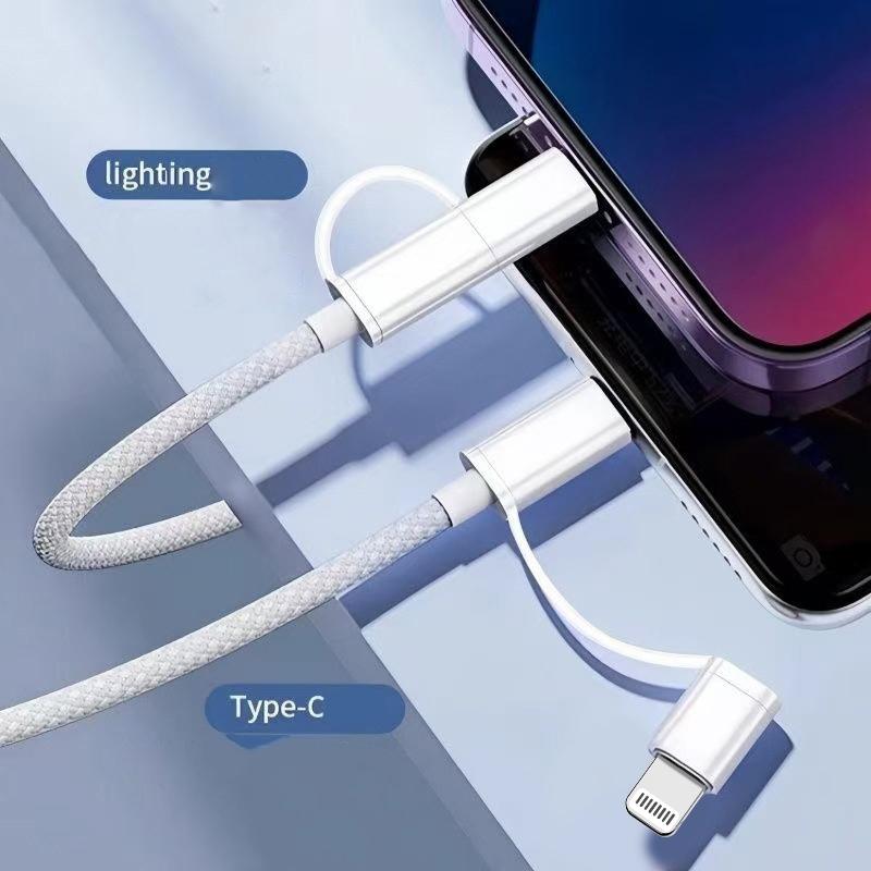 2 in 1 PD 60W Typ C Kabel für iPhone 16 15 Pro Samsung S23 Xiaomi 3A USB Schnellladekabel für iPhone 14 13 Datenkabel