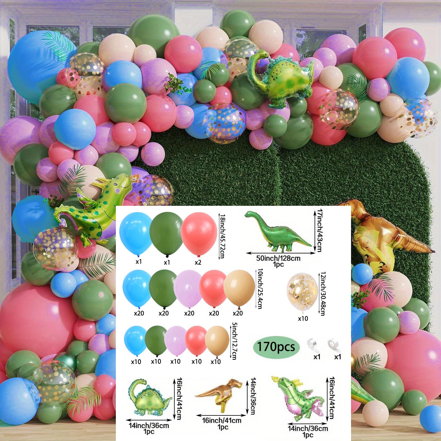 

170pcs Dinosaur Themed Balloon Arch Wreath Set Dinosaur Balloon Perfect for Jungle Parties and Dinosaur Themed Birthday Parties Other