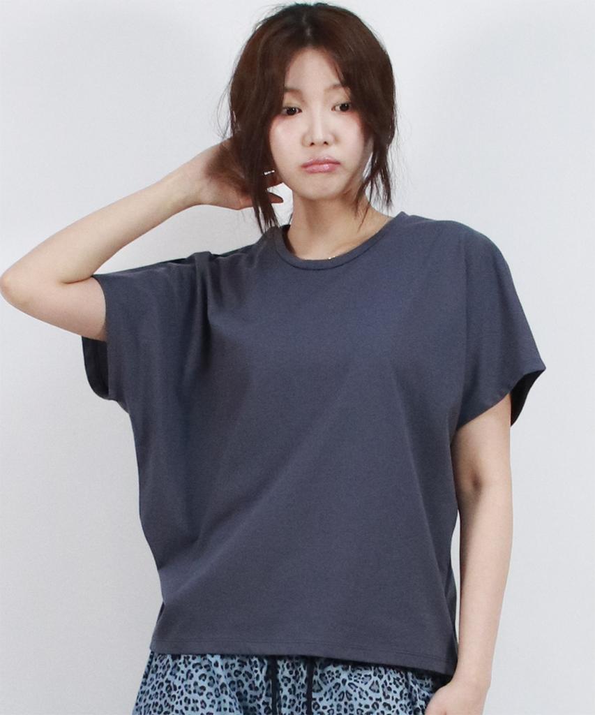 Deumakeu Standard Fit Solid French T-Shirt Navy