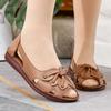 Summer Sandals Women's Mother Shoes Leather Soft Bottom Non-slip Fish Mouth Comfortable Large Size Hole Shoes Hollow Women's Shoes
