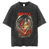 Attack on Titan Retro Gewassen Oversized Y2k T-shirt Dames Heren Mikasa Ackerman Eren Jaeger Wings of Freedom Katoenen Kleding