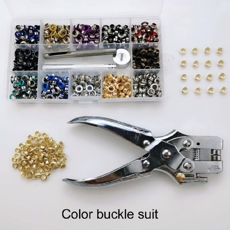 700x 12 Colors Eyelet Pliers Set with Installation Tool Inner Diameter 5mm Metal Eyelets Grommet Tool Set for Clothing