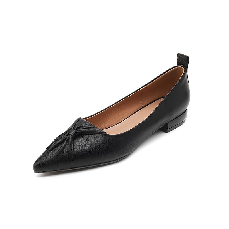 

Fashion 2025 New Vintage Low-heel Women Pumps Retro Genuine Leather Mature Pointed Toe Office Lady Working Spring Summer Shoes Woman 34 чёрный