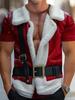 Creative Santa Claus Printed Men's T-Shirt Merry Christmas Casual O-neck Loose Short Sleeve Tops Fashionable Comfortable Breathable T-shirt