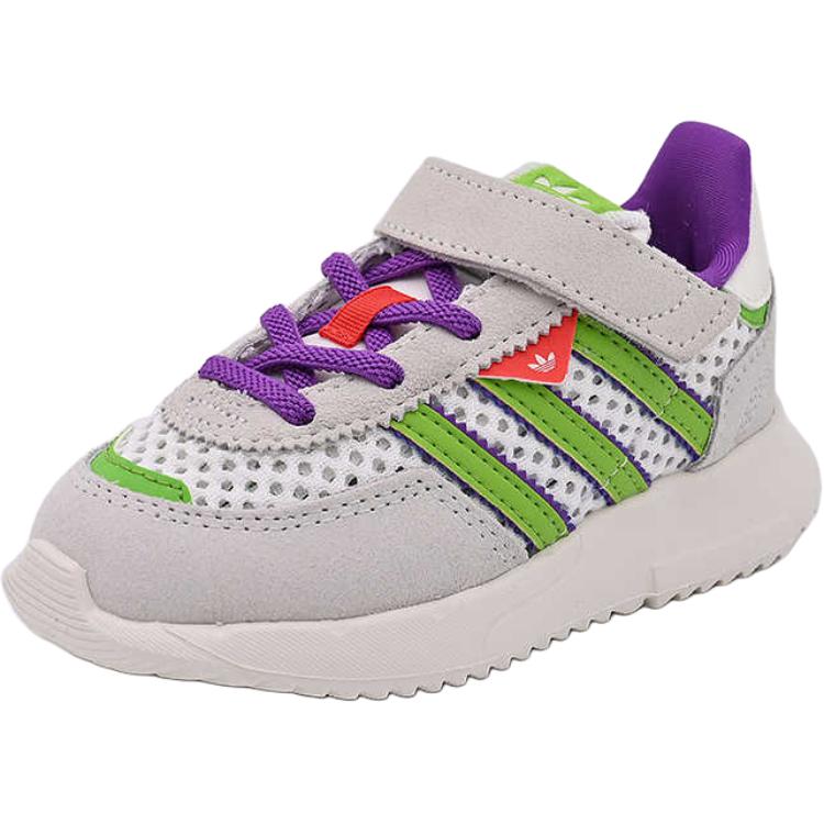 Adidas Originals Retropy F2 Versatile Comfortable Slip-Resistant Durable Low-Top Walking Shoes Baby Shoes Gray Purple Green JR7994