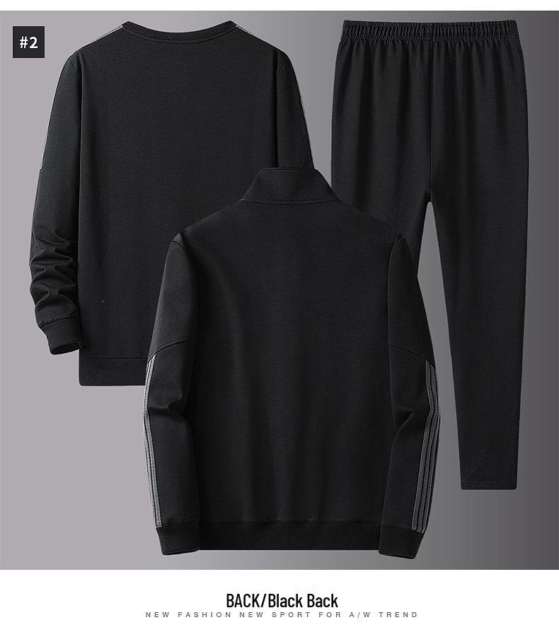 Men's Loose Fit Fleece-Lined Sports Suit - Spring/Autumn Dad's Casual Jacket & Three-Piece Set for Middle-aged & Elderly