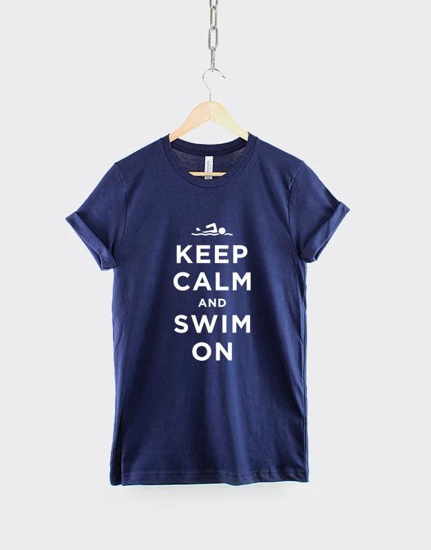 Stay Calm And Keep Swimming Tshirt Swimming Suit Tshirt Fun Swimming Team Pattern Tshirt Gift For Swimmers