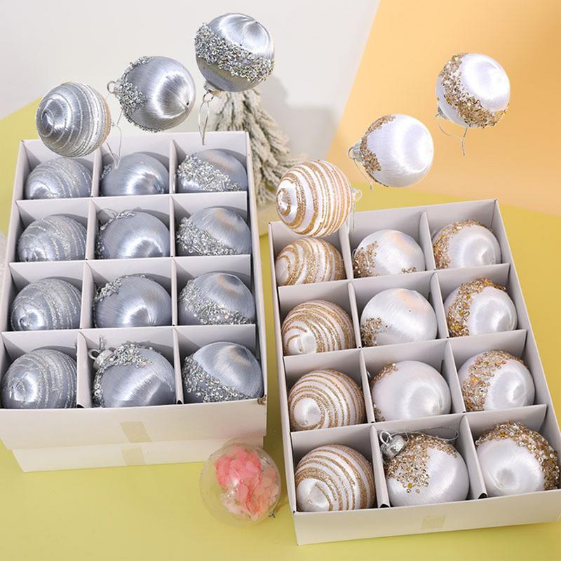 Velvet Christmas Ornaments Balls 12 Pieces Velvet Ball Christmas Ball Ornaments Elegant Soft Christmas Balls For Christmas Trees