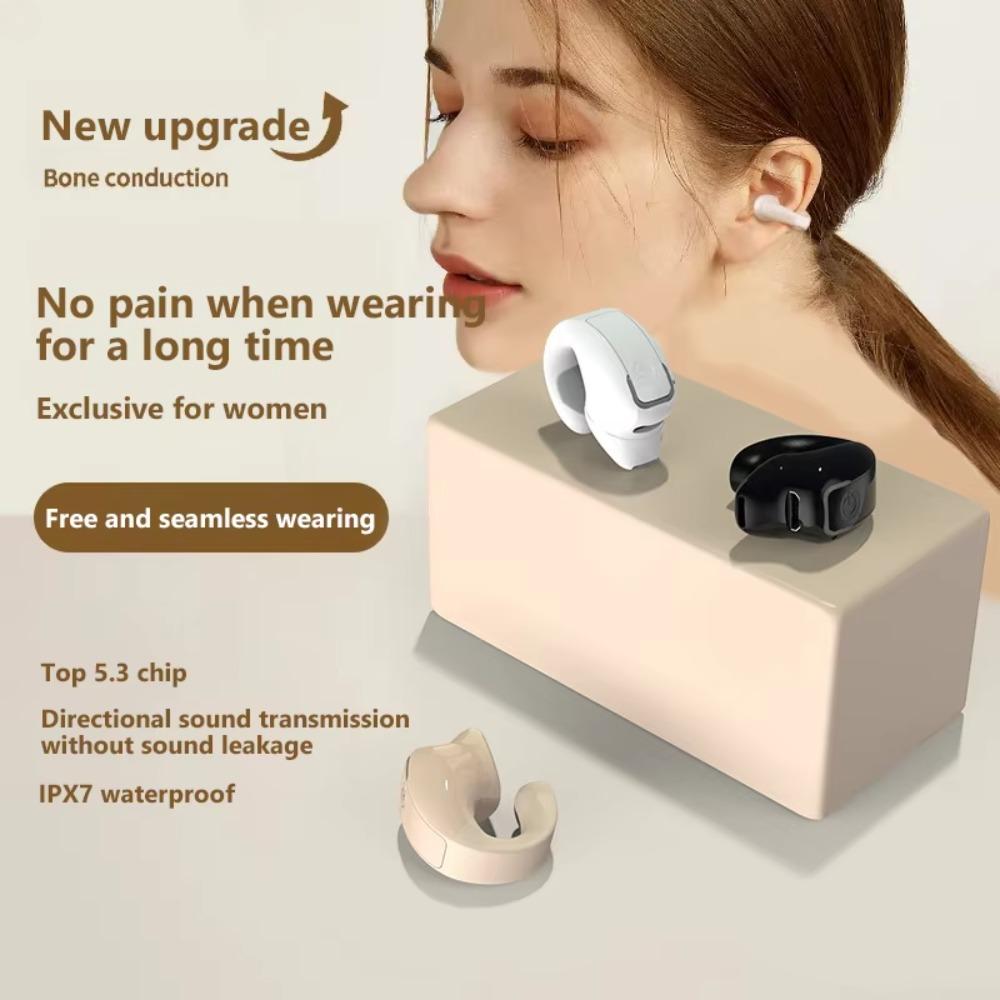 Single Ear Bluetooth 5.3 Wireless Headphones OWS Driver Waterproof Ear Hook Headphones Lightweight With Microphone