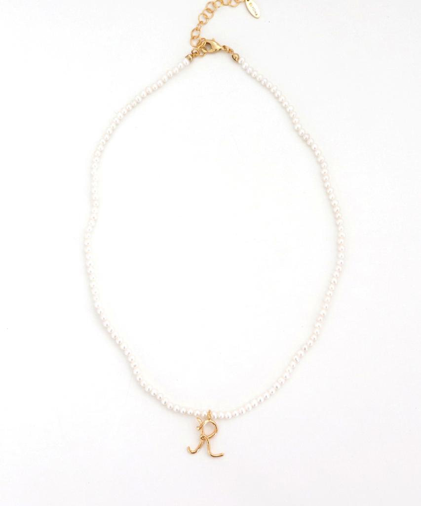 Elyona Initial Pearl Necklace (Pearl) (Type A)