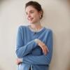 New Women's Cashmere Cardigan: Two-Piece Knit Sweater Coat, Loose, Slimming, Thickened, Round Neck, Color Block Design.