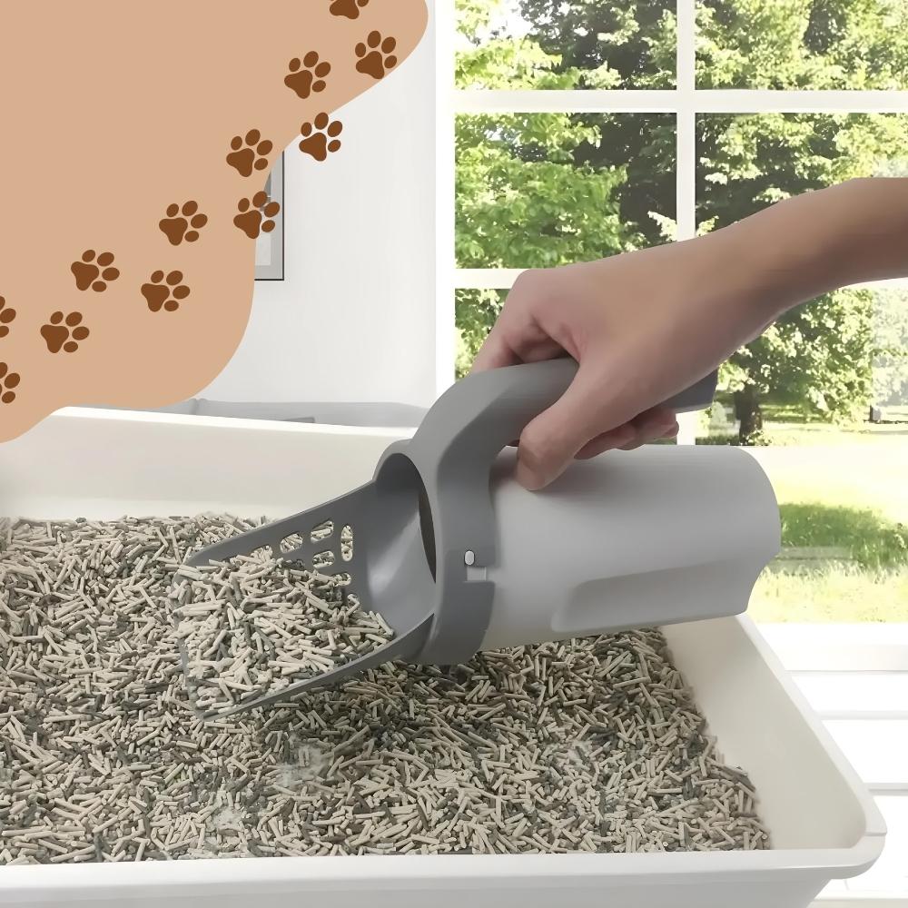 Large litter box scoop with container and scoop for cat litter + PetJet waste bags