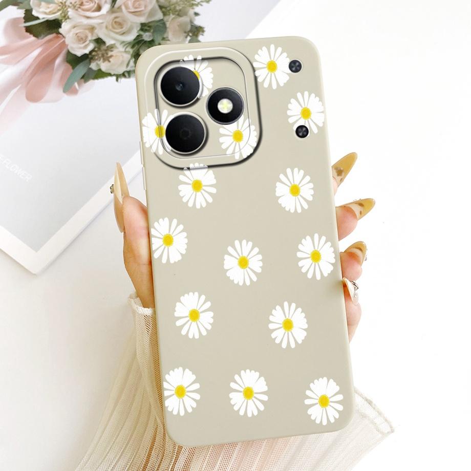 For Realme Note 80 4G RMX5388 Phone Case Floral Daisy Aesthetic Moon Nigth Bow Pattern Funda Soft Liquid Silicone Back Cover