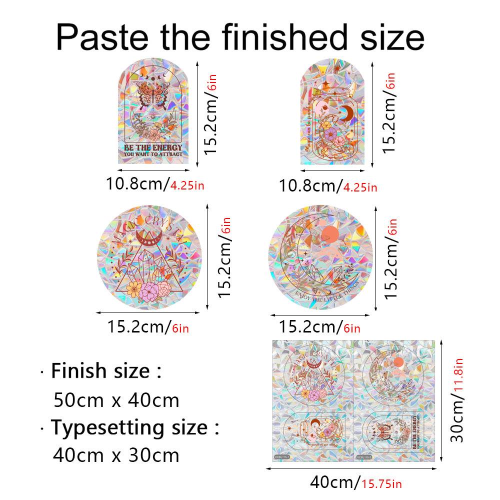 Sun Catcher Flower Window Decals Static Cling Window Sticker Anti Collision Window Decals for Bird Strikes Rainbow Stickers