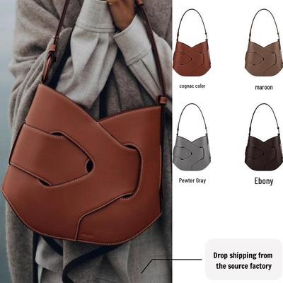 Sac bandoulière tricoté en cuir de vache Bo Ling'en - Sac à main haut de gamme pour femme, design de niche sous l'aisselle