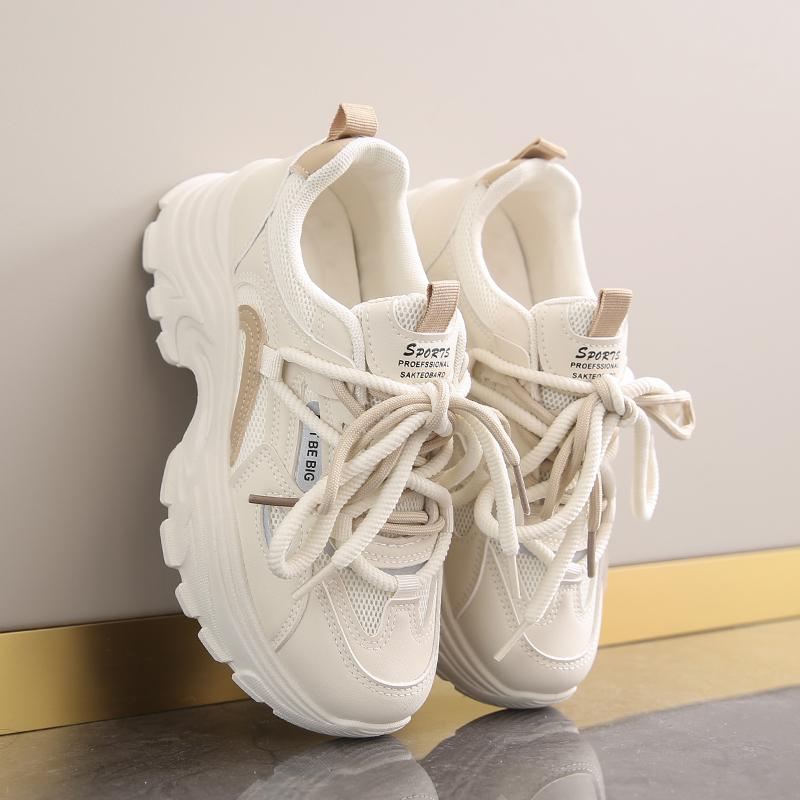 Fashion Women's Dad Shoes Thick Sole Clunky Sneaker Women Breathable Soft Sole Sports Working Shoes For Women