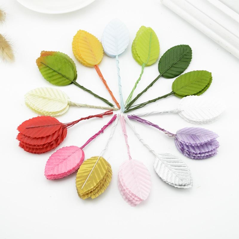 10/50pcs Artificial Silk Simulated plant Rose Leaf Outdoor Garden Wedding Decorative Home Decoration Holiday Party diy gift box