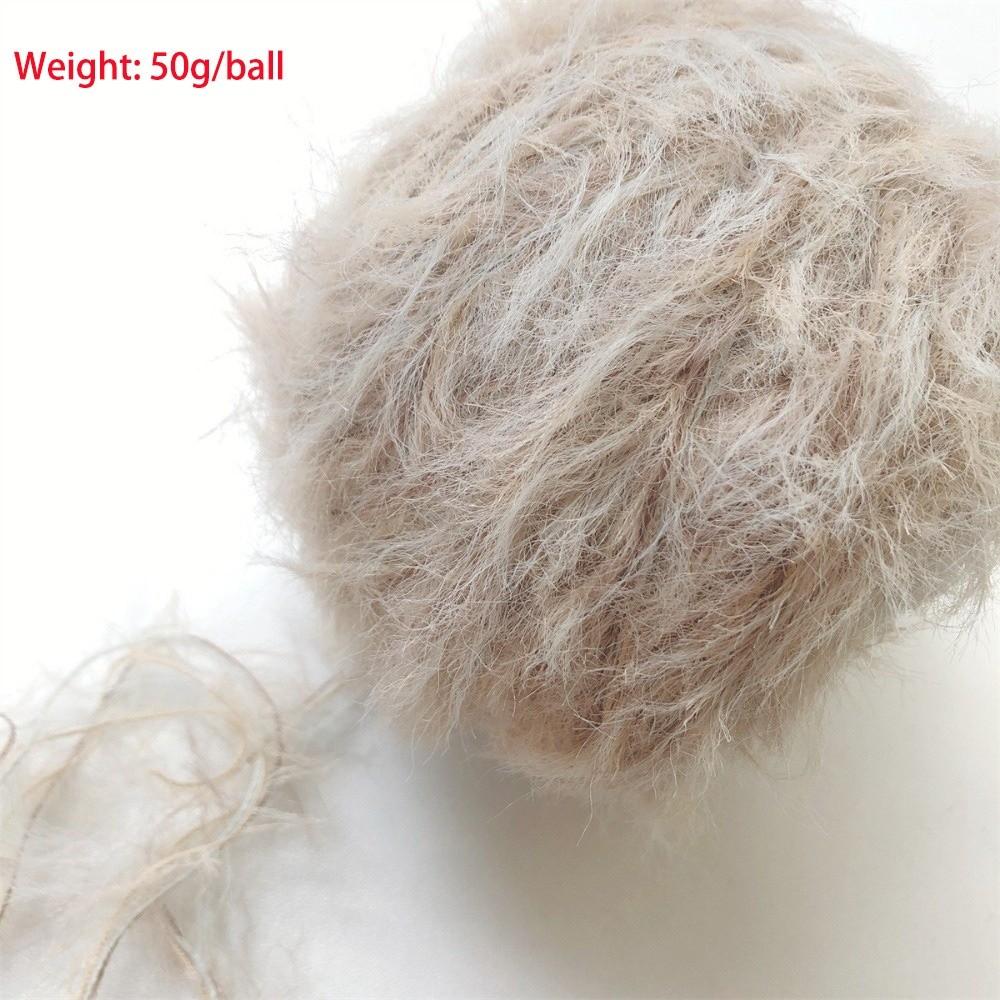 Hand-mixed Mink Fleece Yarn Long Hair Imitation Mink Yarn Soft Fine Wool Yarn For Hand Crochet