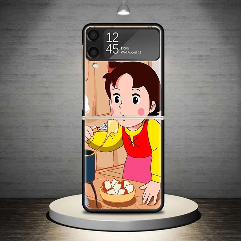 Heidi Cute Cartoon Phone Case For Samsung Galaxy Z Flip 7 6 5 4 3 5G Shockproof Cover Z Flip7 Flip6 ZFlip5 Flip3 Flip4 Luxury Sh