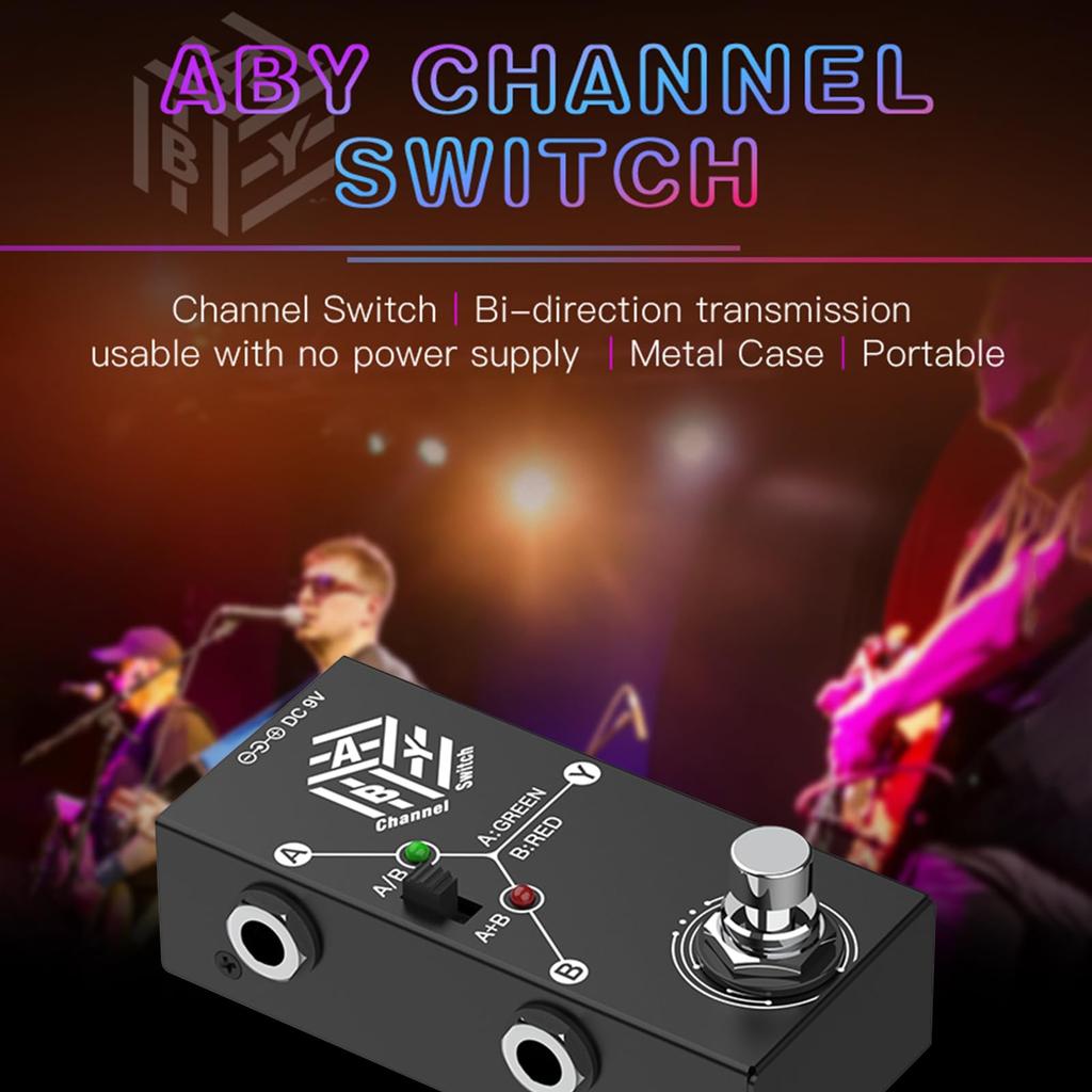 Funien Guitar Pedal ABY Box Line Selector AB Switch Mini Guitar Effects Pedal Bidirectional Transmission Metal Casing Support or A and B Mode