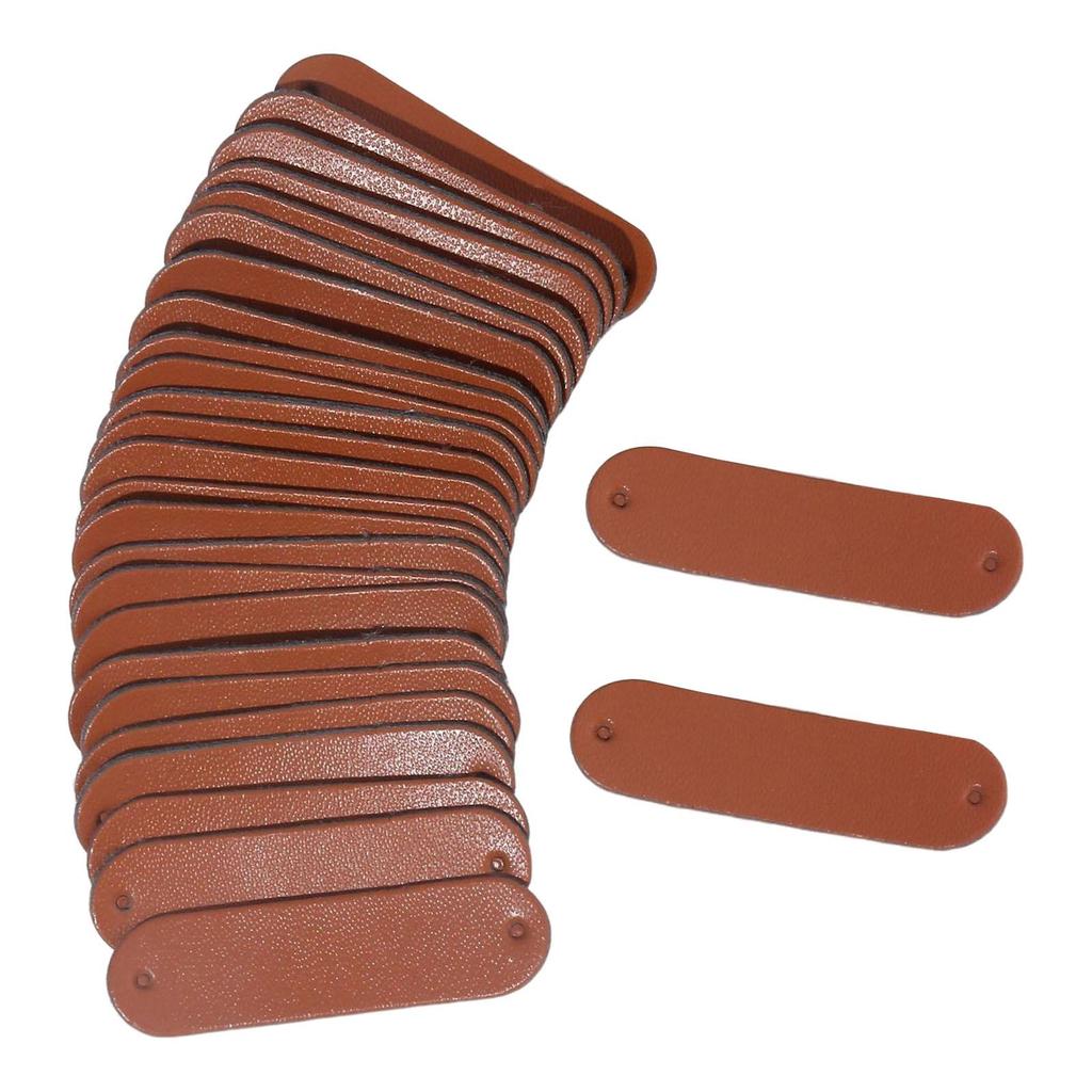 100Pcs Faux Leather Blank Garment Tags DIY Decoration Accessories with Holes Crafts for Hats Crochet Items Repair Jewelry Sewing