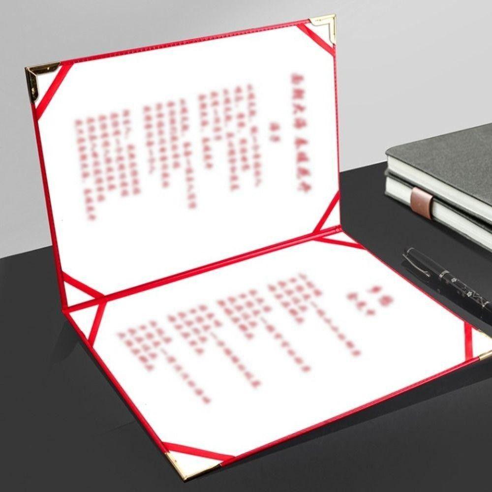 1Pcs Thicken A3 A4 Paper Hardcover Plush Surface File Page Folder  Signing Contract