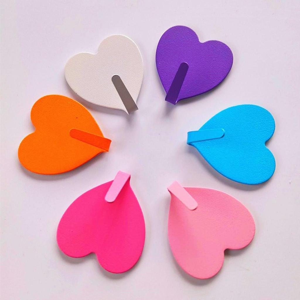 1 PC Love Stainless Steel Adhesive Hook Single Hook Clothes Hook Strong Hook