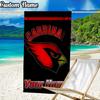 Custom Name Cardinals football Beach Towel - Soft, Ultra-Absorbent Microfiber, Lightweight, Perfect for Beach, Parties, Travel, Camping