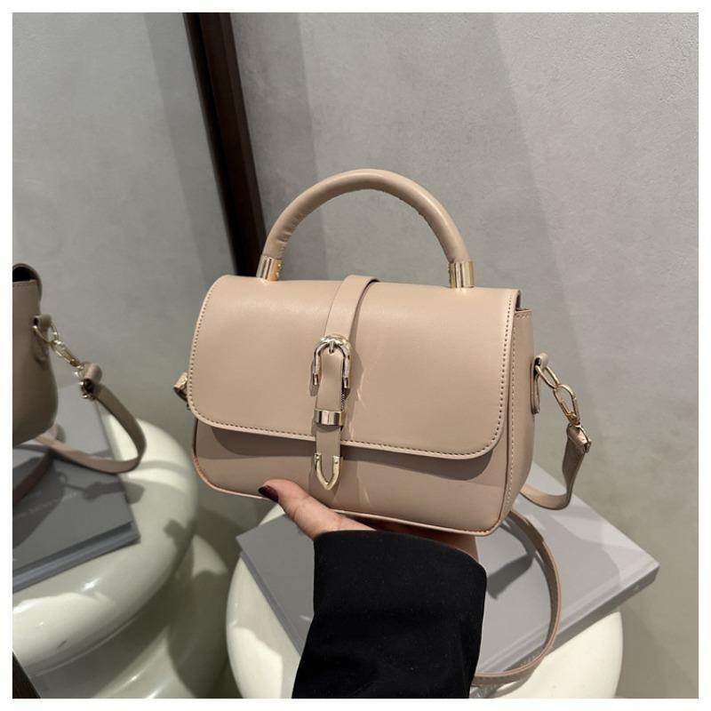 

Fashionable Commuting Hand-held, Simple, Large-capacity, Belt-buckle Crossbody Single-shoulder Bag with Lychee Pattern хакі