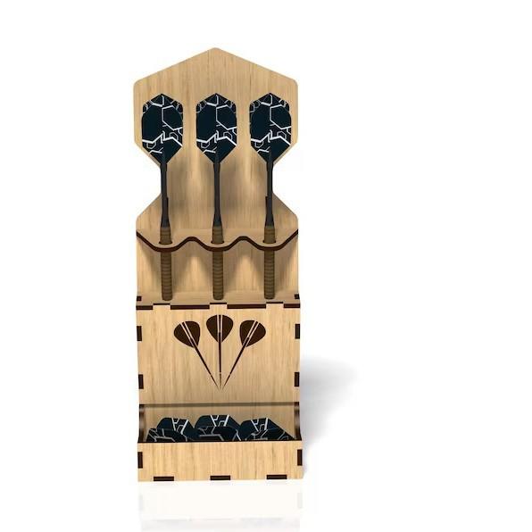 New darts storage device, a wooden handicraft display for home living room darts storage rack