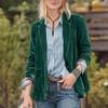 Women's Fashion Long Sleeve Gold Velvet Solid Casual Loose Cardigan Coat