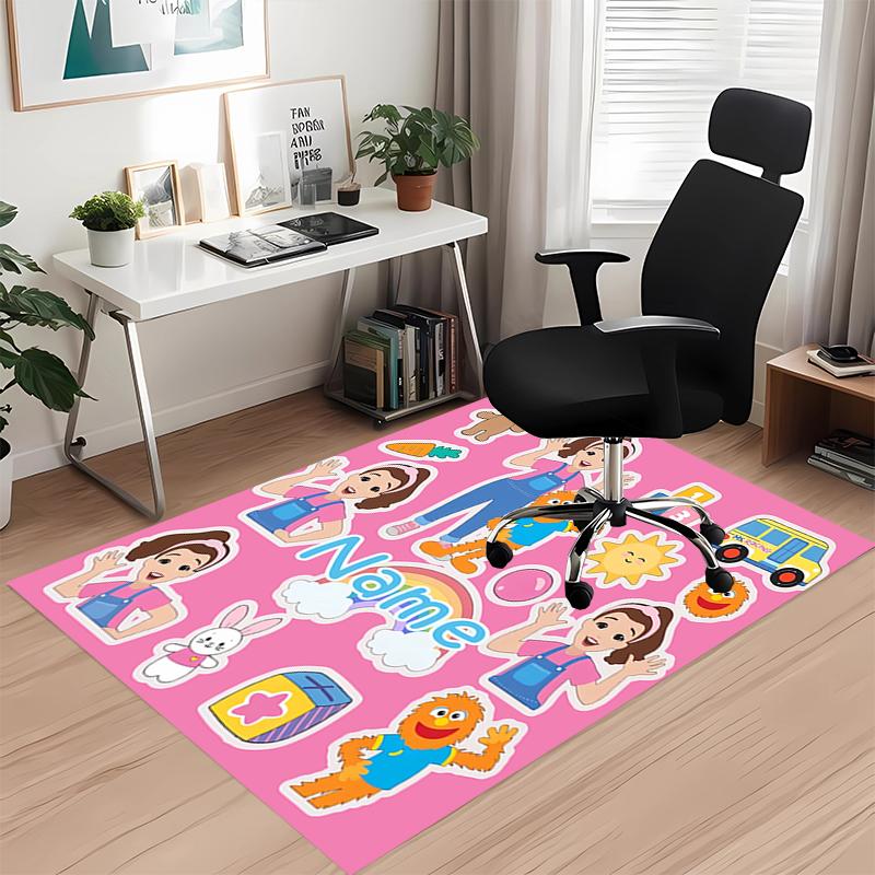 Custom Name Ms. Rachel Printed Carpet, for Office Chair Living Room Bedroom Kitchen Room Decor Gifts.