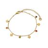 Stainless Steel Four-Leaf Clover Love Star Moon Zircon Bracelet Creative Niche Titanium Steel Pendant Bracelet Women'S Jewelry